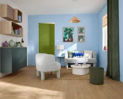 Ensemble poignée sur rosace rond à visser Minzh effet nickel satin gris Ø50mm-GoodHome Clearance