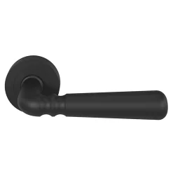 GoodHome Ensemble poignée sur rosace rond à visser Kilhog mat noir Ø50mm