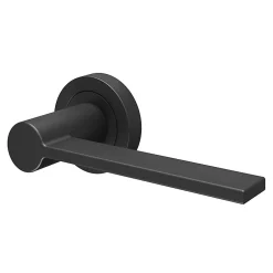 GoodHome Ensemble poignée sur rosace Droit à visser Dotz mat noir Ø52mm