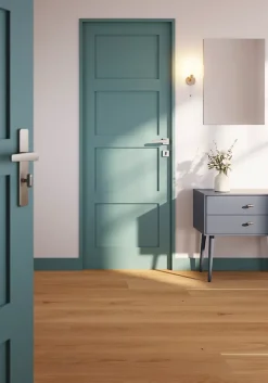 GoodHome Ensemble poignée sur rosace rond à visser Kerver effet nickel satin gris Ø52.5mm