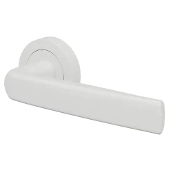 Ensemble poignée sur rosace Incurvé à visser Primel mat blanc Ø52mm-GoodHome Best