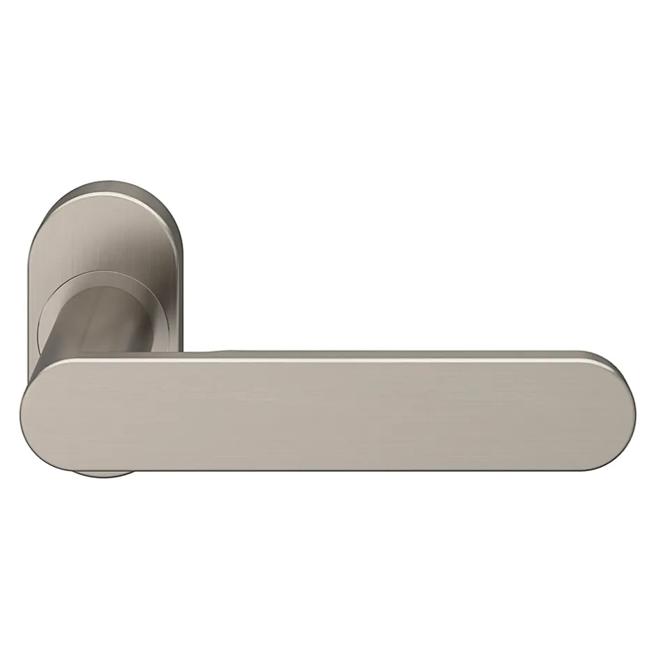 Ensemble poignée sur rosace à visser Minzh effet nickel satin gris Ø63mm-GoodHome Best