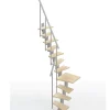 Matisere Escalier 1 quart tournant 14 marches - Hauteur à franchir de 3.00 à 3.56m - Largeur 60cm - Couleur bois et blanc -