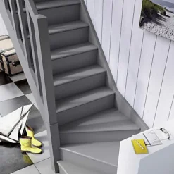 Escalier 1/4 tournant droit bois Normandie l.80 cm 13 marches sapin- Best