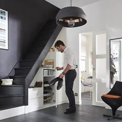 Escalier 1/4 tournant droit bois Normandie l.80 cm 13 marches sapin- Best