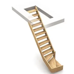 Escalier 1/4 tournant droit bois Normandie l.80 cm 13 marches sapin- Best