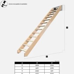 Escalier bois hêtre droit, Nostra-Kordo Clearance