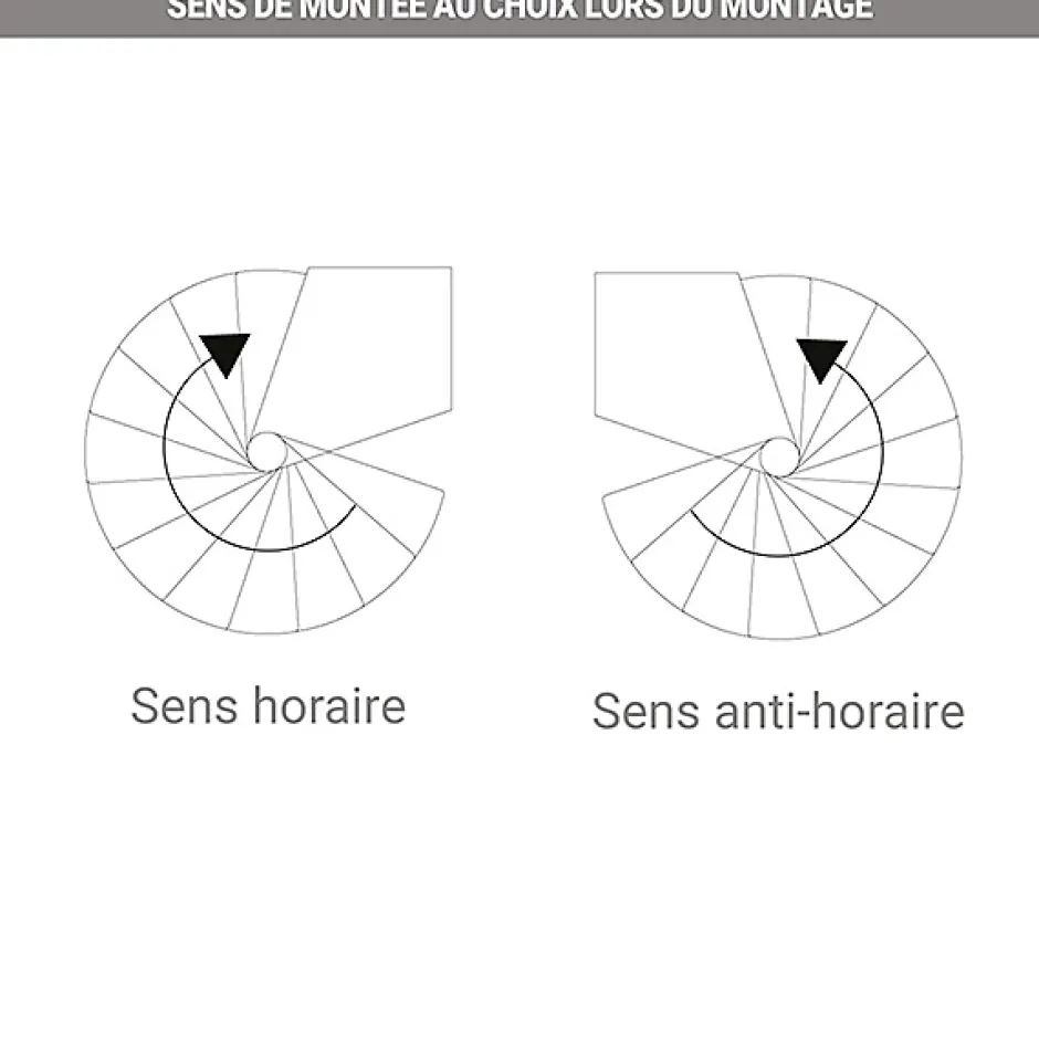 Escalier colimaçon 10 marches - Hauteur à franchir 1.90 à 2.35m - Diamètre 120cm - Structure noire et marche hêtre - BERL120-NH-10-Matisere Sale