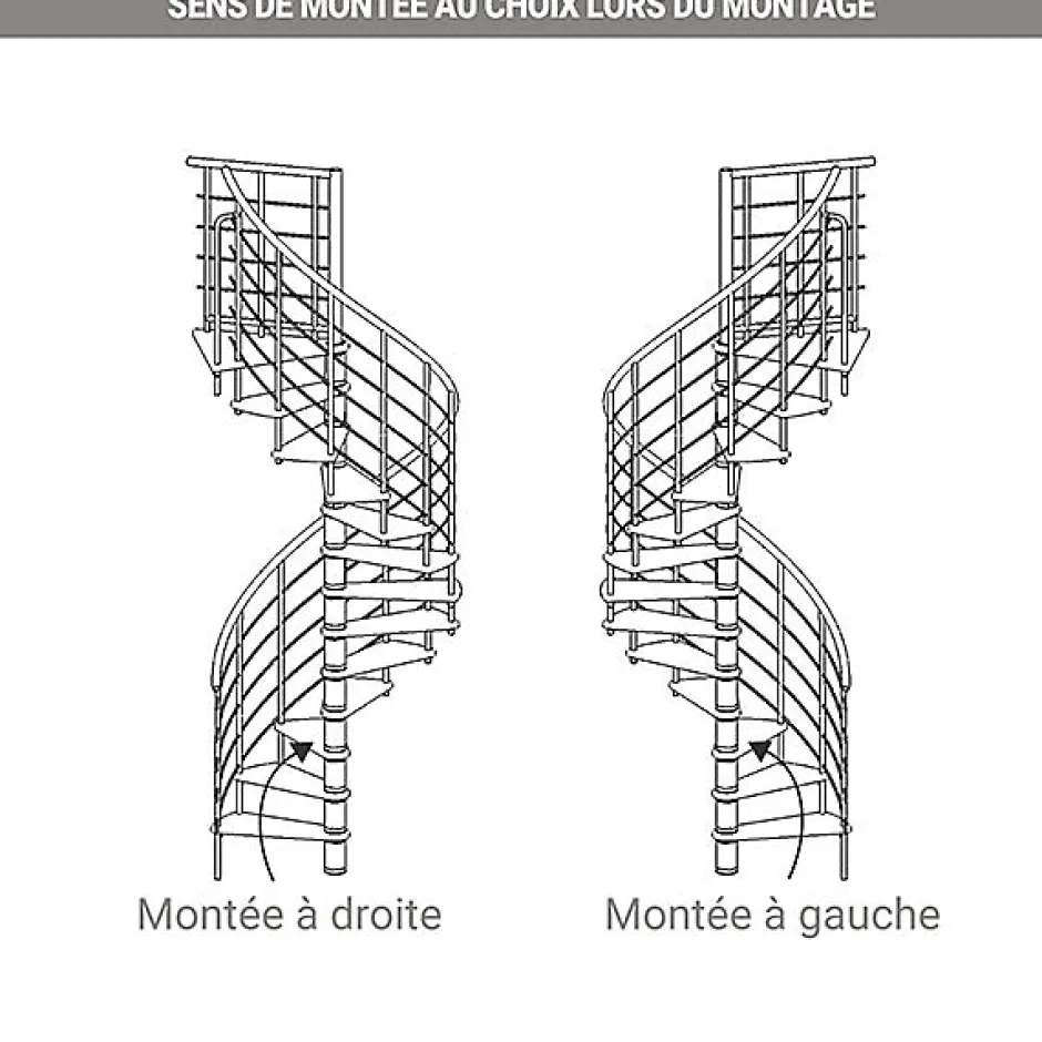 Matisere Escalier colimaçon 14 marches - Diamètre 120cm - Hauteur à franchir 2.75 à 3.29m - Blanc et hêtre - VENE120-SBMNAT-14