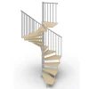 Escalier colimaçon 15 marches - Haut. à franchir 3.08m à 3.60m - Diam. 180cm - Trémie carrée - Struct. grise / marches Naturel --Matisere Discount