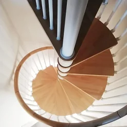 Escalier colimaçon 12 marches - Hauteur à franchir de 2.46m à 2.88m - Diamètre 1.05m - Structure anthracite et marche noyer --Matisere New