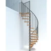 Matisere Escalier colimaçon 14 marches - Hauteur à franchir 2.76 à 3.29m - Diamètre 140cm - Structure grise et marche hêtre - BERL140-GH-14