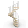 Matisere Escalier colimaçon 12 marches - Haut. à franchir 2.46 à 2.88m - Diam. 120cm - Trémie ronde - Struct. blanche / marches naturel -