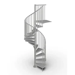 Matisere Escalier colimaçon métal 10 marches - Hauteur à franchir 2.10 à 2.30m - Diamètre 120cm - Blanc - GAMIA120/GG-10