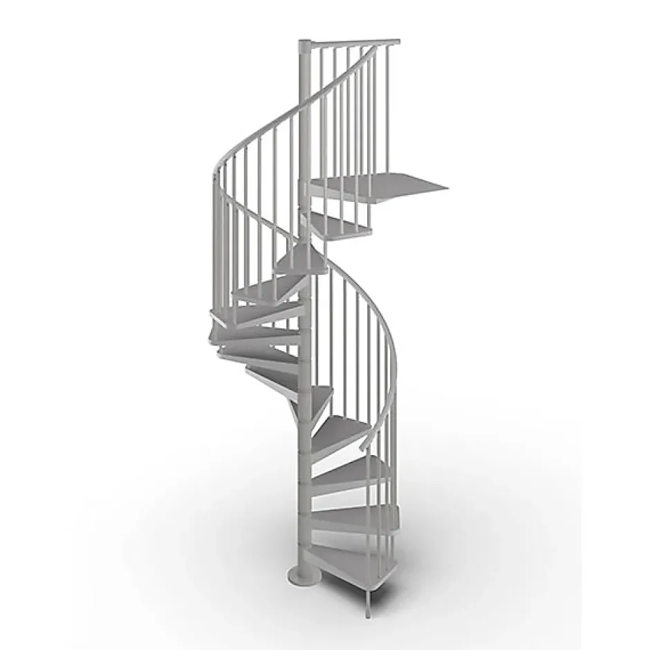 Escalier colimaçon métal 11 marches - Hauteur à franchir 2.31 à 2.53m - Diamètre 120cm - Gris - GAMIA120/GG-11-Matisere Clearance