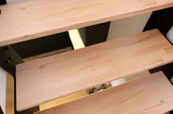 Escalier crémaillière droit Costa rampe acier marche hêtre l. 2.75 m-Alumin'home