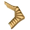 Woodup Escalier Double Quart Tournant Goules 160 160 Sans Rampe 285 Cm Tournant Gauche Avec Contremarches H Sol Sol 285 Cm