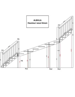 Woodup Escalier Double Quart Tournant Sapin Albula 288 Cm Tournant Droite Sans Contremarche Sapin H Sol Sol 288 Cm