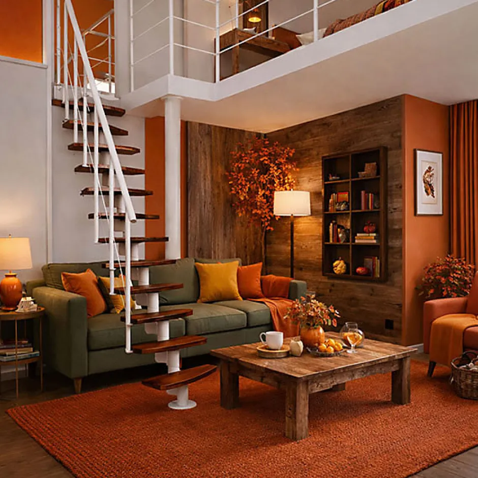 Escalier droit 11 marches - Hauteur à franchir 2.06 à 2.70m - Largeur 65cm - Structure blanche et marche noyer --Matisere