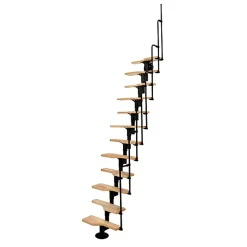 Matisere Escalier droit 9 marches - Hauteur à franchir 1.72 à 2,26m - Noir et Hêtre - TWISTER60-I-NH-9