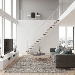 Escalier droit 10 marches - Hauteur à franchir 2.22 à 2.64m - Largeur 80cm - Structure blanche et marche noyer - COMFO80/I/BN-10-Matisere Outlet