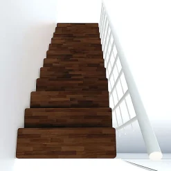 Escalier droit 10 marches - Hauteur à franchir 2.22 à 2.64m - Largeur 80cm - Structure blanche et marche noyer - COMFO80/I/BN-10-Matisere Outlet