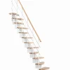 Escalier droit 11 marches - Hauteur à franchir 2.28 à 2.52m - Largeur 65cm - Structure blanche et marche hêtre - QUATR65/I-BB-11-Matisere Best