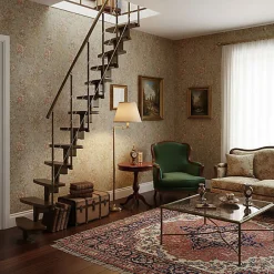 Matisere Escalier droit 10 marches - Hauteur à franchir 1.89 à 2.49m- Largeur 65cm - Structure noire et marche noyer - NIZZA60/I/SNMNO-10