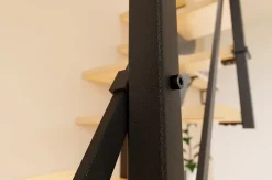 Alumin'home Escalier droit Dona rampe aluminium marche en bois l. 2.83 m