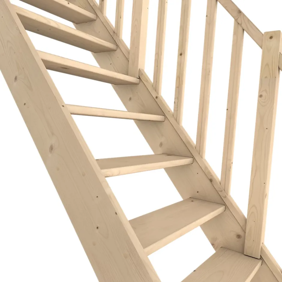 Fortia Escalier droit bois 13 marches Rapallo