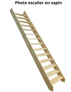 Escalier Droit Sapin (195 X 34 Mm) Fageole 220 Cm90 Chêne LC H Sol Sol 300 Cm-Woodup Outlet