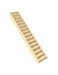 Escalier Droit Sapin Gavia Escalier Droit 288 Cm Kit Recoupable Sapin Avec Contremarches H Sol Sol 288 Cm-Woodup Hot