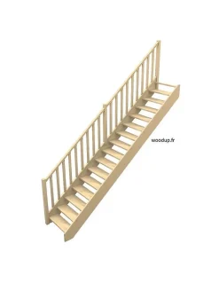 Escalier Droit Suchet 280 Cm Kit Recoupable Sans Contremarche H Sol Sol 280 Cm-Woodup New