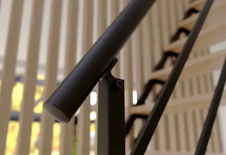 Alumin'home Escalier droit Valencia noir en hêtre 12 marches