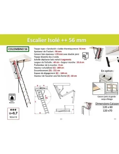 Escalier Escamotable Bois Et Métal Trappe Isolée 56 Mm Caisson 120 X 70 Cm-Woodup Outlet
