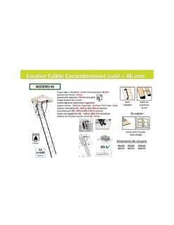 Escalier Escamotable Faible Encombrement Isolé 46 Mm Caisson 90 X 70 Cm-Woodup Outlet