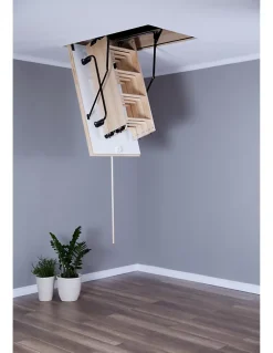 Woodup Escalier Escamotable Grande Hauteur Isolé 26 Mm H 330 Cm Caisson 120 X 60 Cm