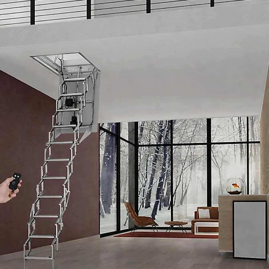 Matisere Escalier escamotable électrique - Trappe : 70x130cm - Hauteur max 3.00m - FGM70/130-300-C