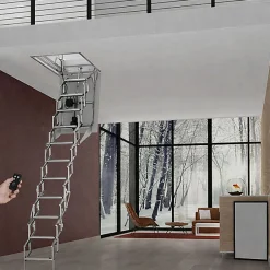 Matisere Escalier escamotable électrique - Trappe : 70x100cm - Hauteur max 3.00m - FGM70/100-300-C