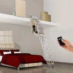 Escalier escamotable mural électrique - Trappe : 80x100cm - Hauteur sol à sol 2,50 à 2,69m - FGM/80/100-269-Matisere Outlet