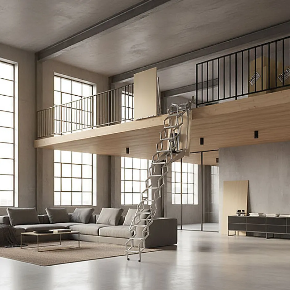 Escalier électrique avec trappe de 80X100cm - Main courante à gauche - Hauteur sol à sol max. 3,05m - FGM/80/100/MCG-Matisere Best