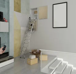 Escalier électrique avec trappe de 80X100cm - Main courante à gauche - Hauteur sol à sol max. 3,25m - FGM/80/100/325-MCG-Matisere Online