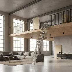 Escalier électrique avec trappe de 80X100cm - Main courante à gauche - Hauteur sol à sol max. 2,49m - FGM/80/100/249-MCG-Matisere Online