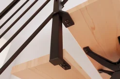 Escalier monopoutre palier Maya rampe aluminium marche hêtre l. 2.75 m-Alumin'home New