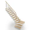 Escalier quart tournant 14 marches - Hauteur à franchir de 2.63 à 3.30m - Largeur 85 cm - Bois et blanc - Rampe horizontale --Matisere Discount