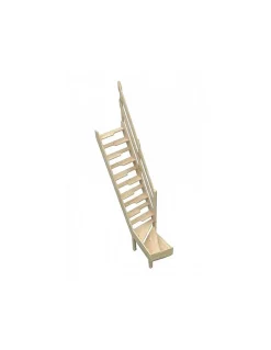 Escalier quart tournant bas en sapin Kit gain de place-Woodup Discount