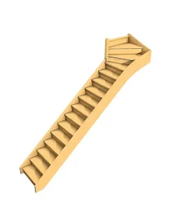 Escalier Quart Tournant Bavat Sapin Kit Recoupable Haut à Gauche Avec Contremarches H Sol Sol 280 Cm-Woodup Sale