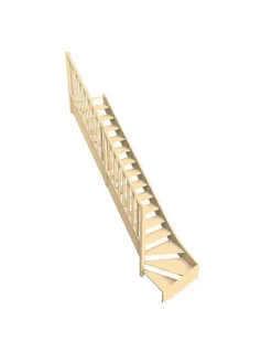 Woodup Escalier Quart Tournant Cuvillat Kit Recoupable Bas à Gauche Sans Contremarche H Sol Sol 280 Cm