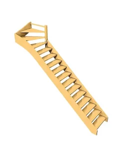 Woodup Escalier Quart Tournant Chêne Furka 288 Cm Kit Recoupable Haut à Droite Sans Contremarche Chêne LC H Sol Sol 288 Cm