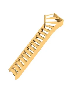 Escalier Quart Tournant Chêne Furka 288 Cm Kit Recoupable Haut à Gauche Sans Contremarche Sapin H Sol Sol 288 Cm-Woodup Sale